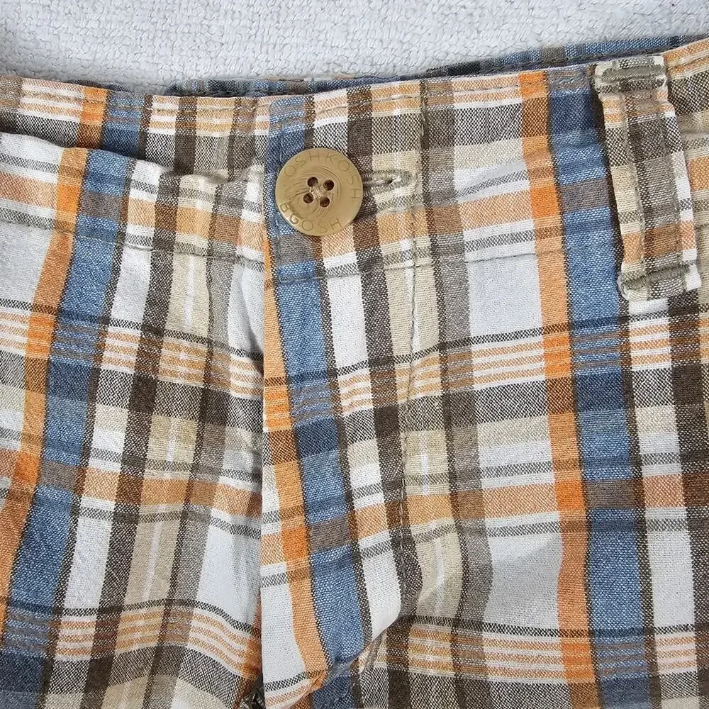 OshKosh B'Gosh Vintage Plaid Shorts With Adjustable Waist Unisex Toddler Size 5